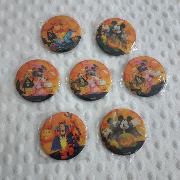 Disney Pin Halloween Lot Hologram New Walgreens Set Of 7 New Sealed Pooh Mickey - Picture 1 of 16